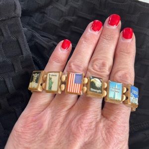 Bracelet wrist story America stretch bracelet Uncle Sam, flag,eagle, liberty